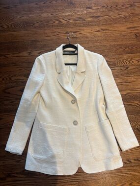 Iris Setlakwe Cream Bouclé Two-Button Blazer